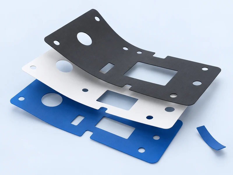 Concept illustration of insulation die-cut parts, not a product photograph